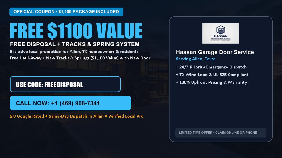 Hassan Garage Door Service FREE Haul-Away & Heavy-Duty Tracks with New Door